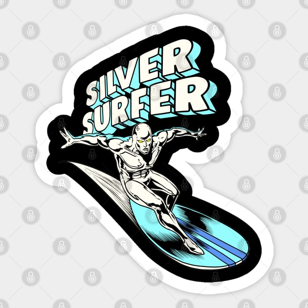 The Silver Surfer Sticker by littlepdraws